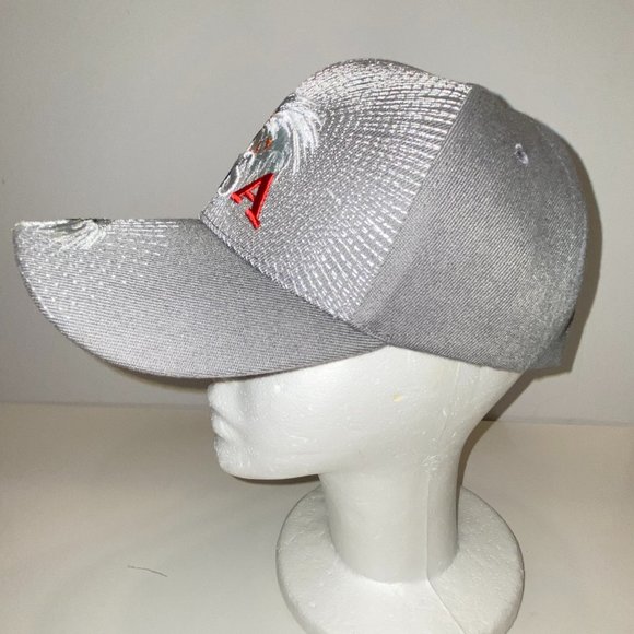 NEW Adult Embroidered USA Eagle Patriotic Light Grey Baseball Cap Adjustable - Picture 3 of 4